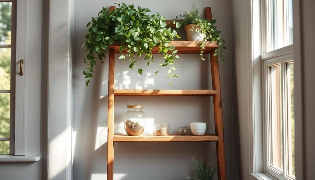 rustic ladder shelf