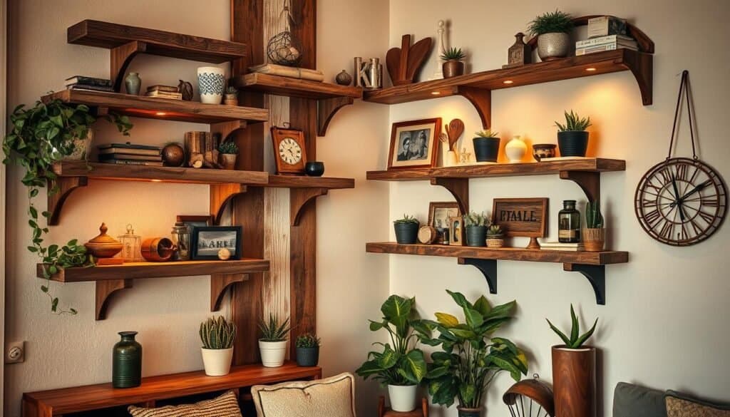 rustic wood corner solutions