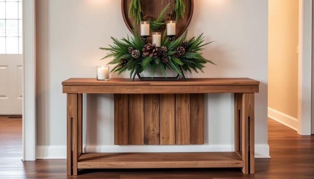 rustic wood entryway decor