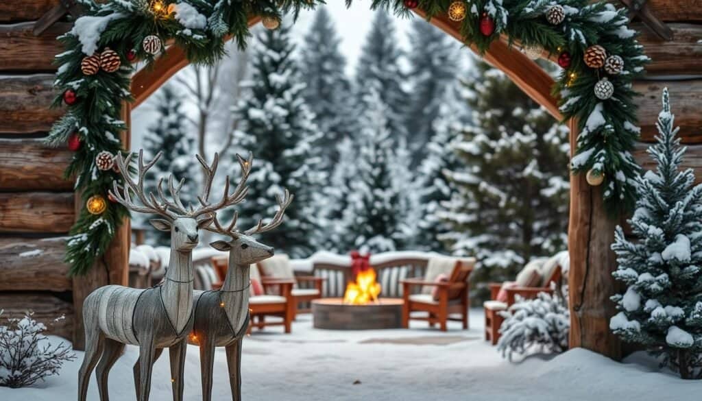 rustic wood outdoor holiday decorations