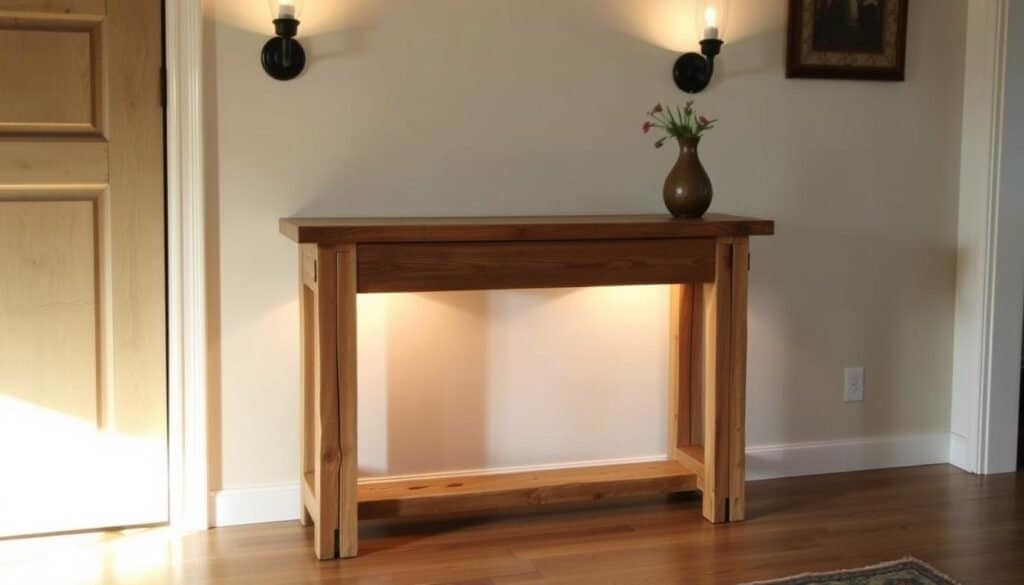 rustic wooden console table