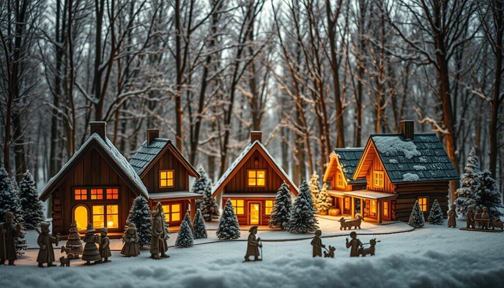 scrap wood Christmas village