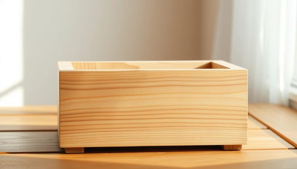 simple rectangular wooden planter