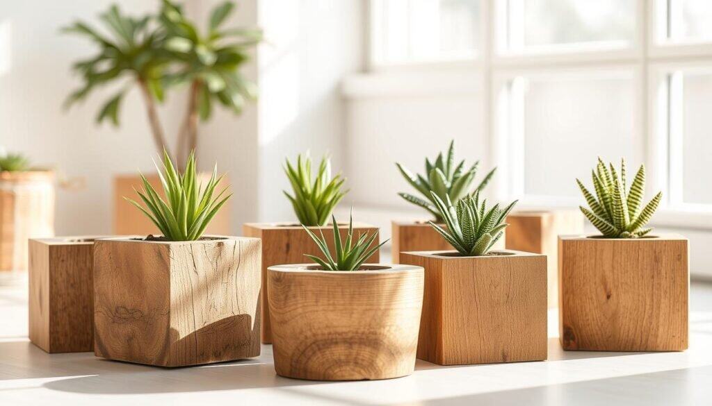 small wooden planters
