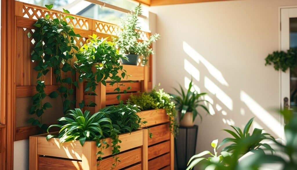space-saving corner tiered planter