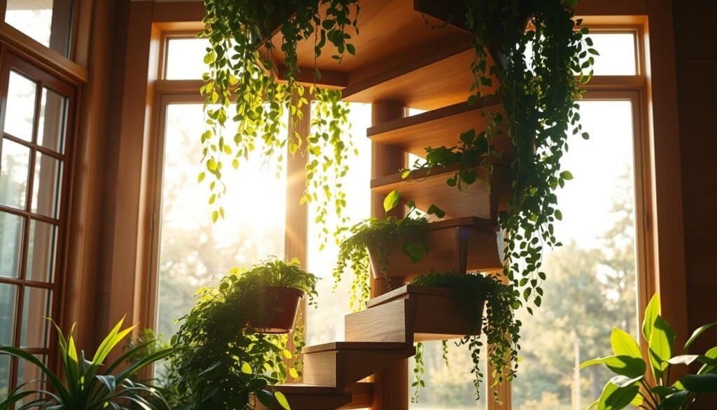 spiral staircase wooden plant stand
