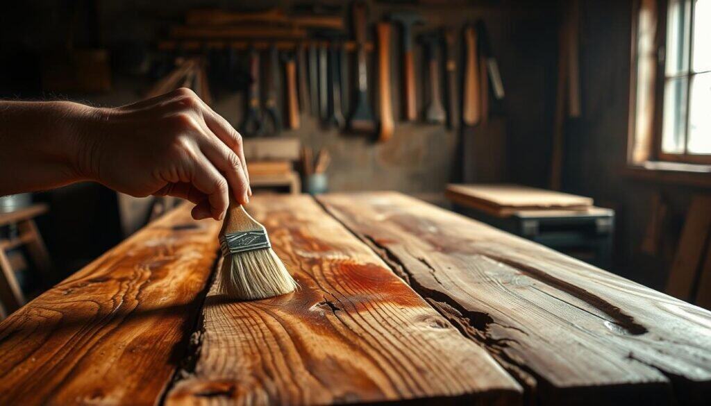 staining wood