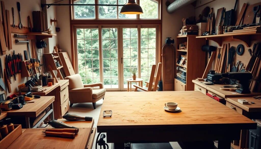 therapeutic woodworking space