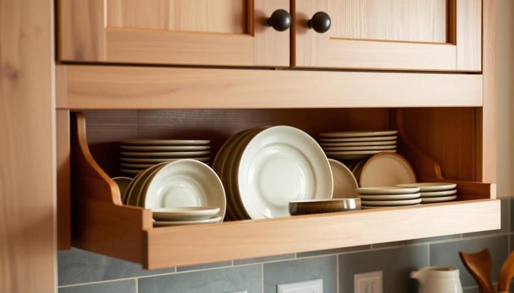 under-cabinet plate storage