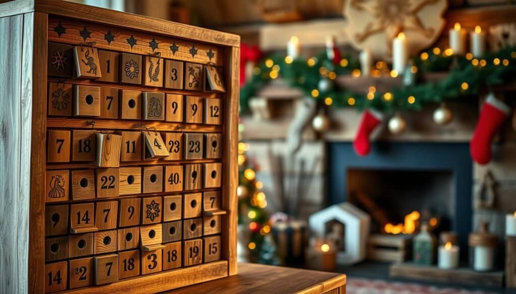 upcycled wooden advent calendar