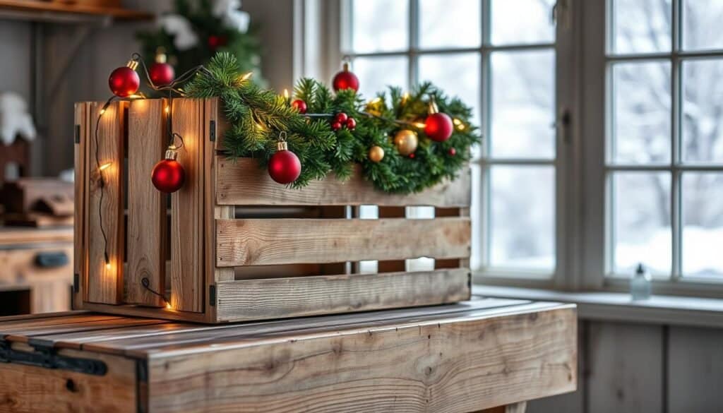 upcycled wooden crate holiday projects