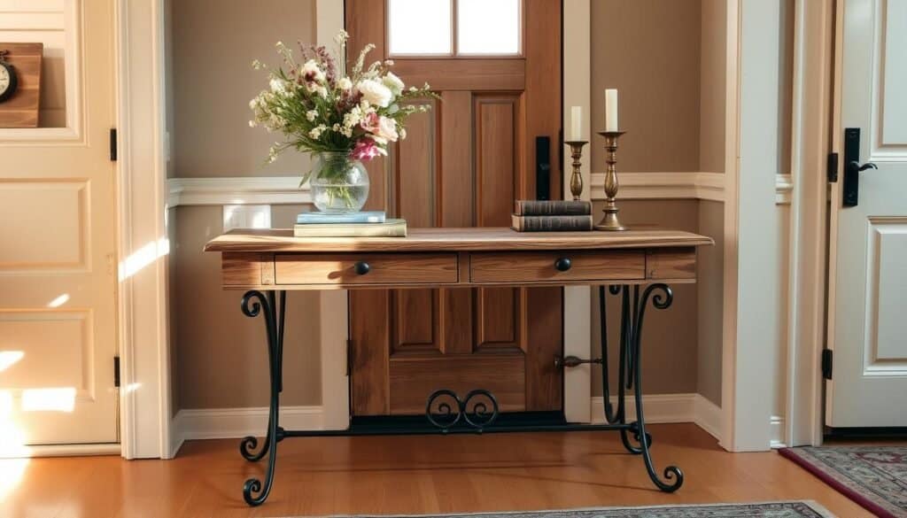 vintage farmhouse entry table