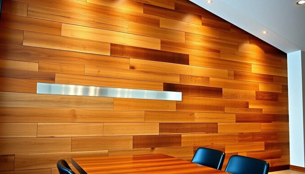wood and metal combination walls