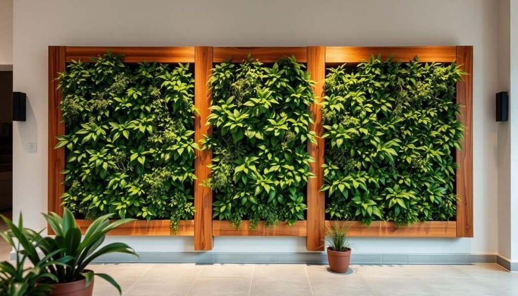 wood-framed living wall systems