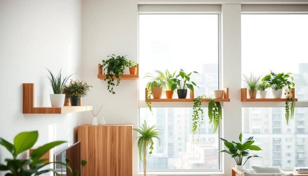 wood plant shelves for urban living