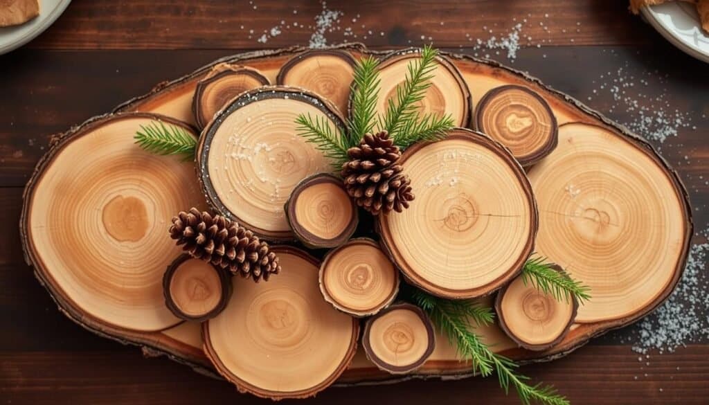 wood slice centerpieces