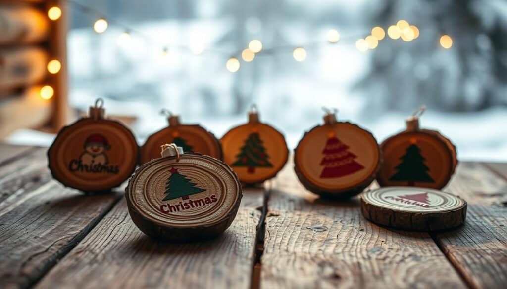 wood slice christmas ornaments