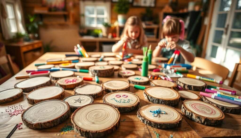 wood slice crafts for kids