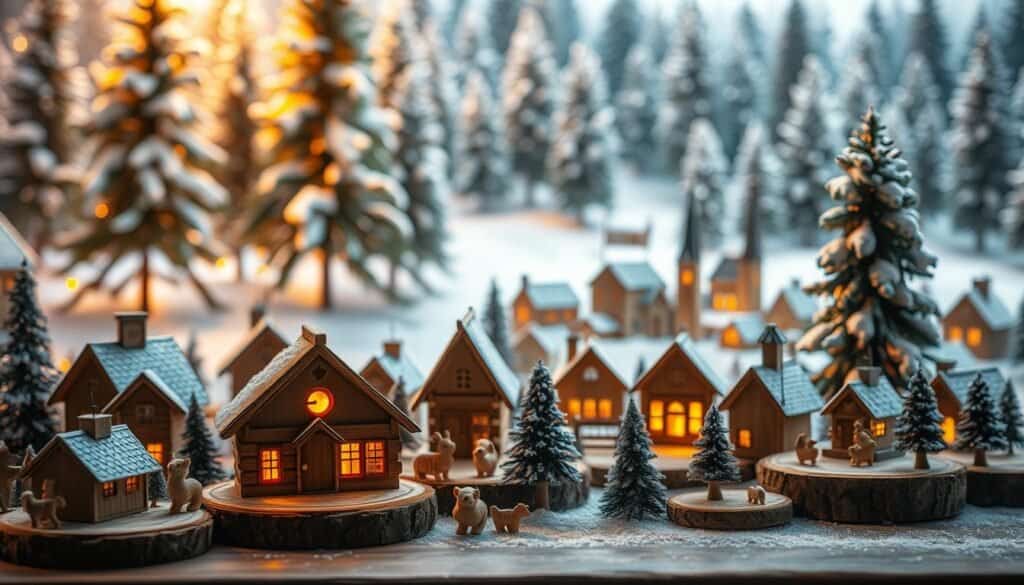 wood slice figurines