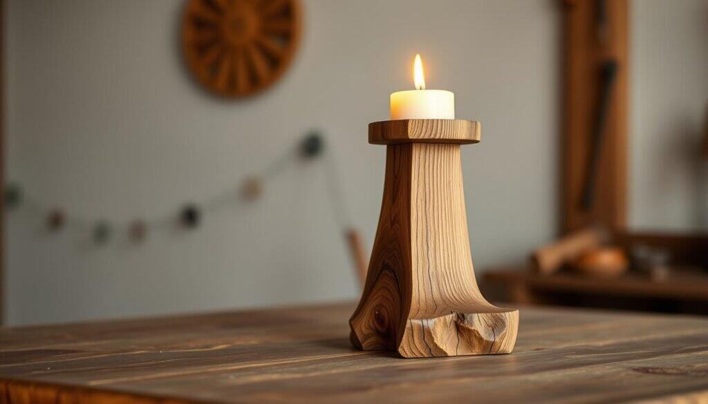 wooden candle stand