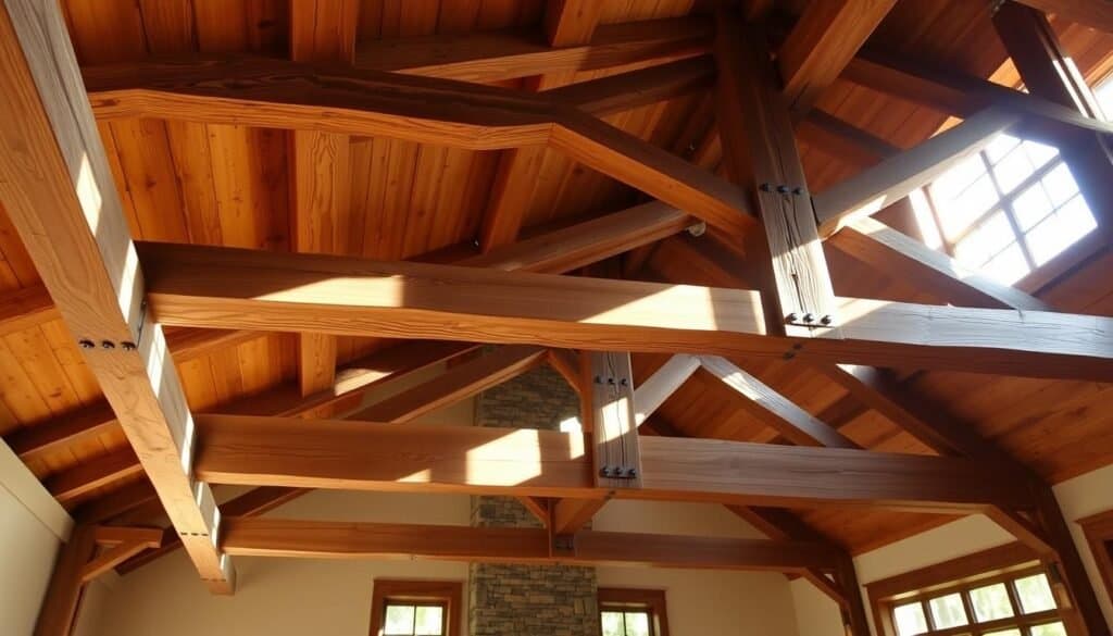 wooden ceiling beams