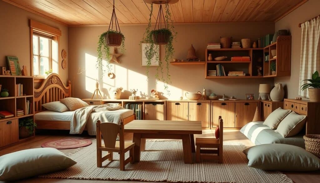 wooden decor in children's spaces