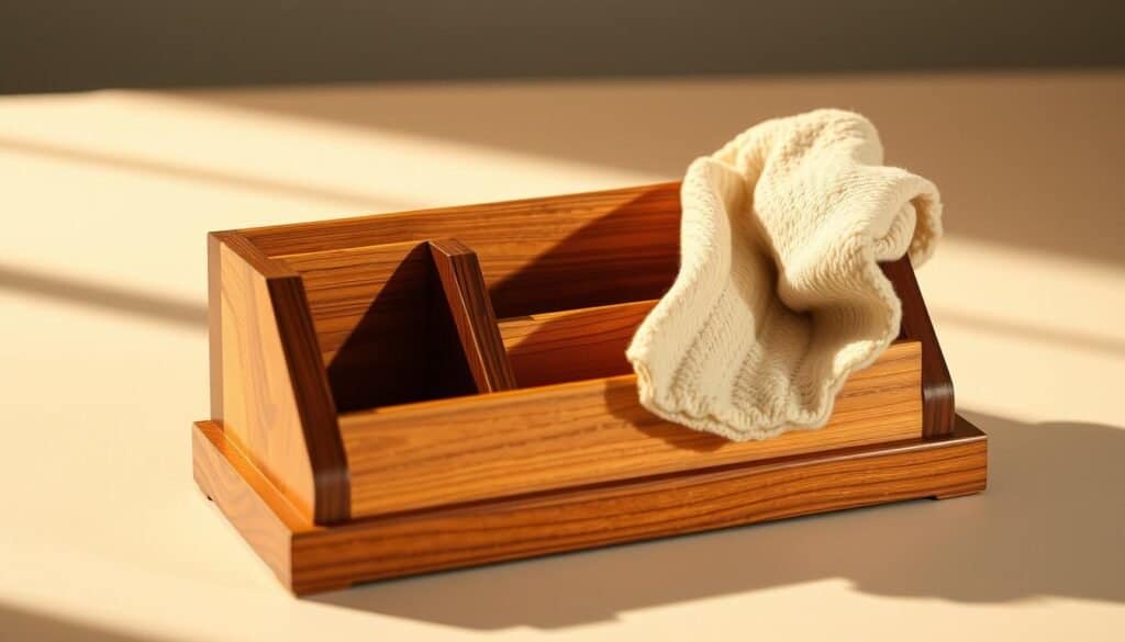 wooden desk organizer maintenance