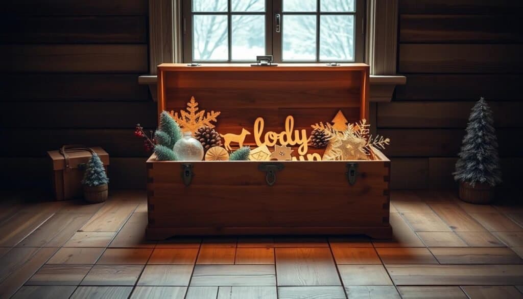 wooden holiday craft storage