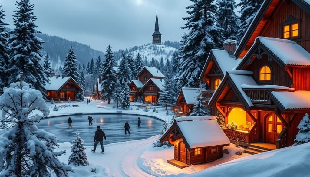 wooden holiday village
