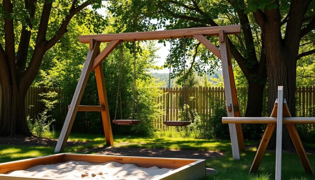wooden outdoor play equipment
