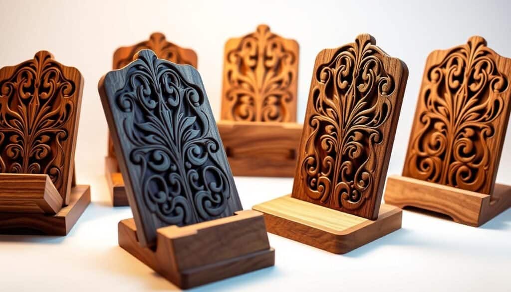 wooden phone stands
