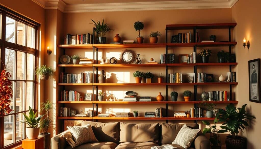 wooden shelves home transformation