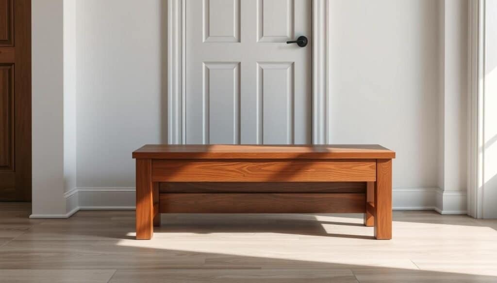 wooden shoe bench stain