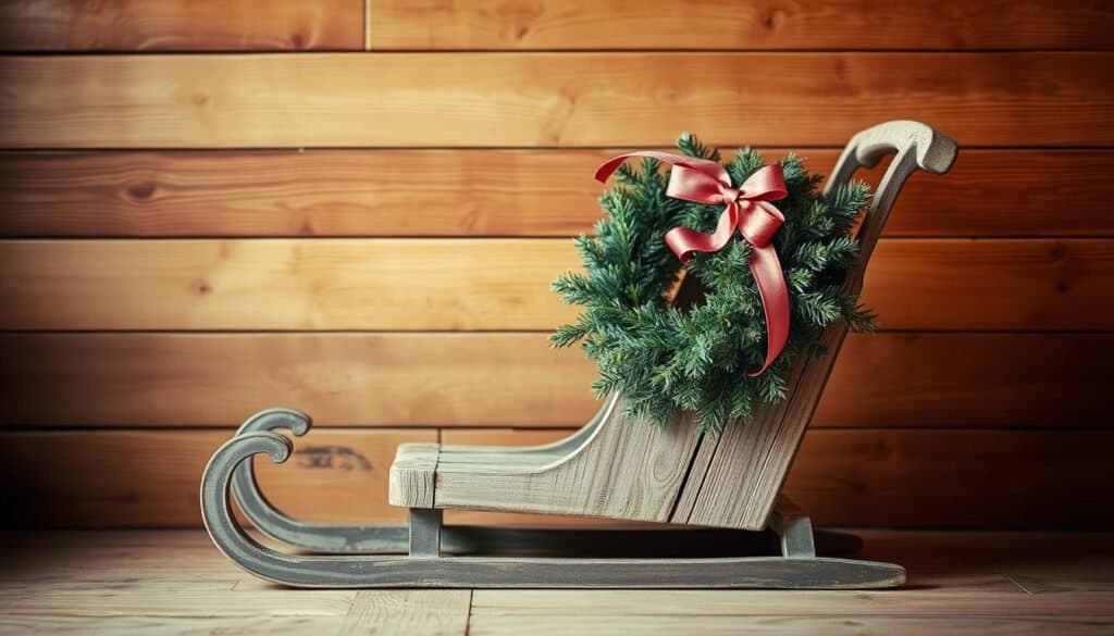 wooden sled door decoration