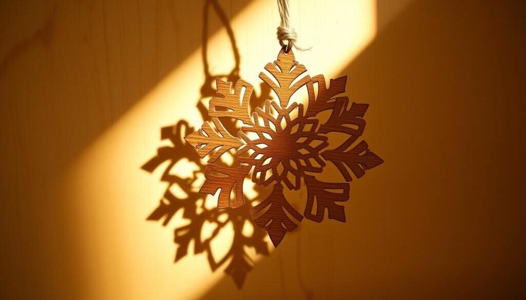 wooden snowflake decorations