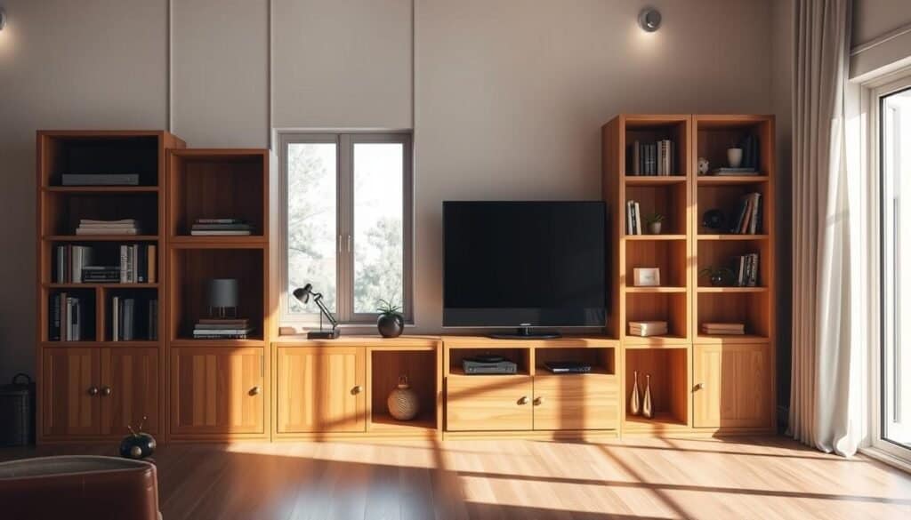 wooden storage cube entertainment center