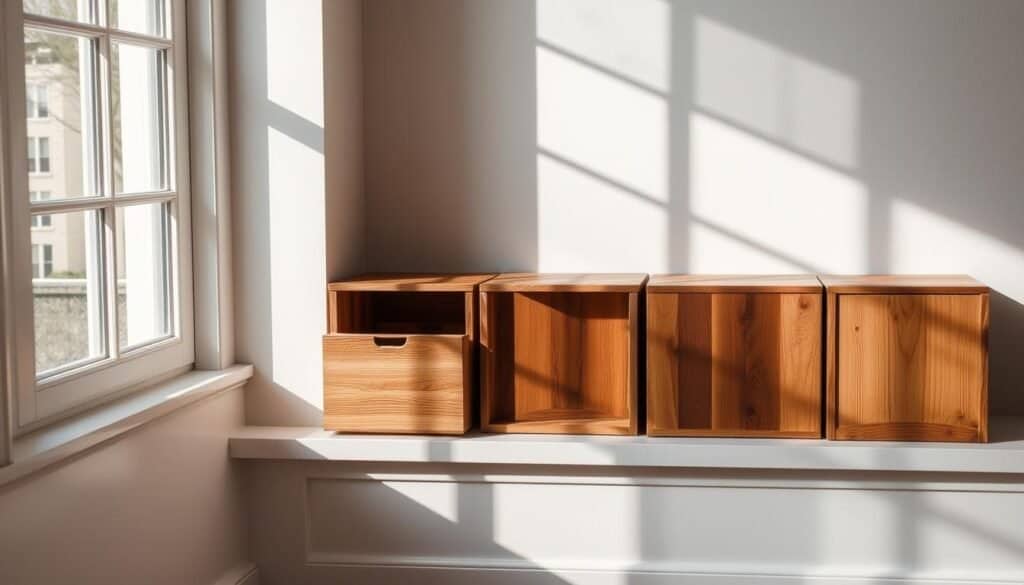wooden storage cubes