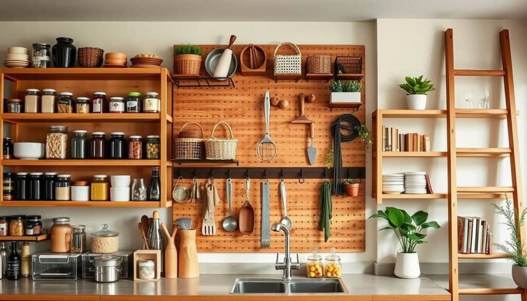 wooden storage solutions for kitchen organization