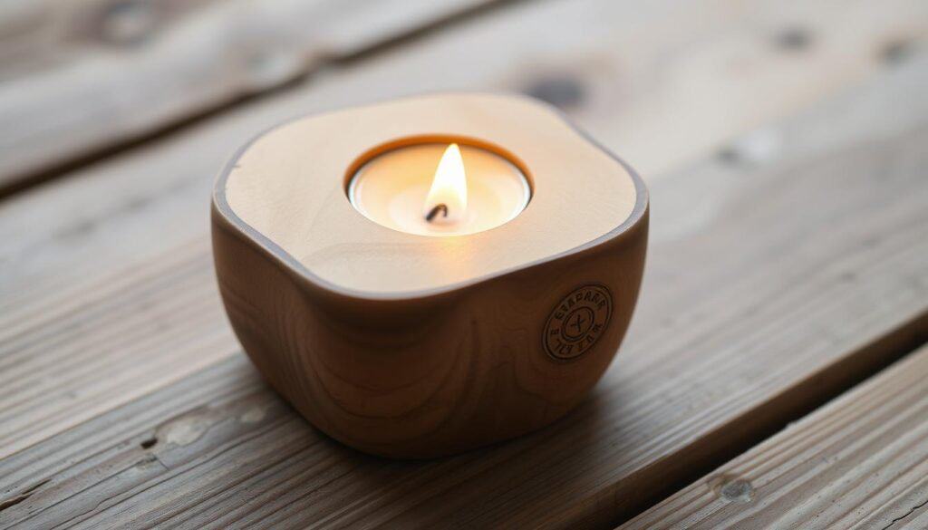 wooden tea light holder