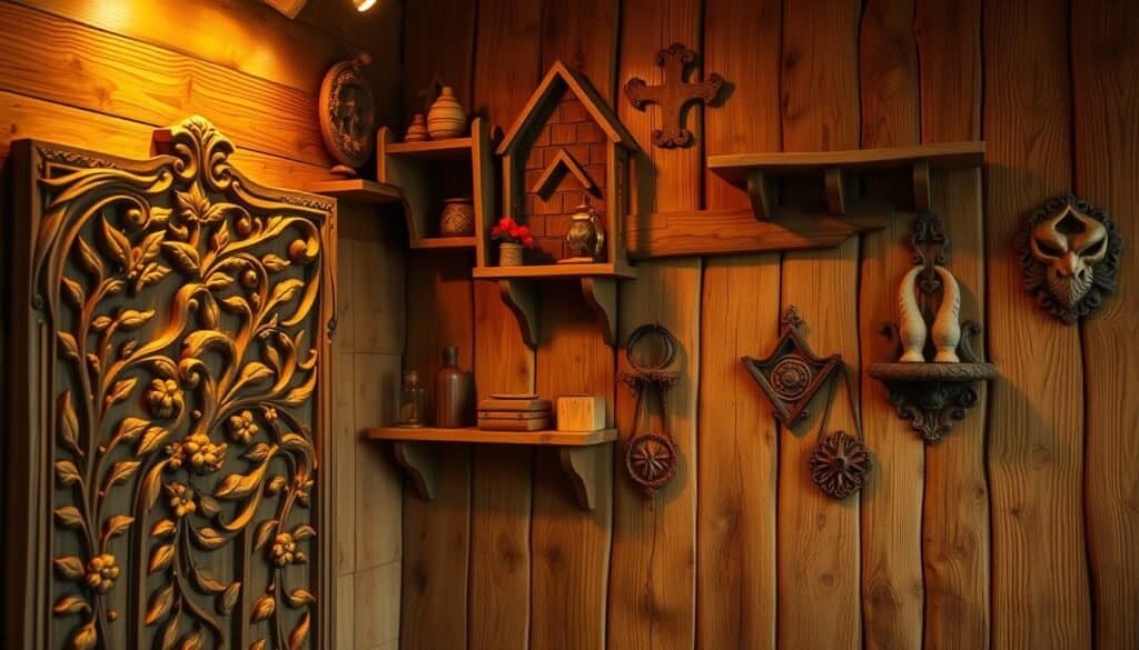 wooden wall features