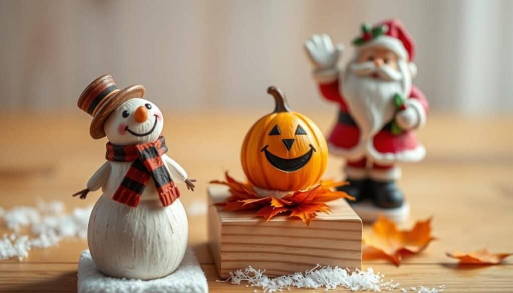 4x4 wood block seasonal characters