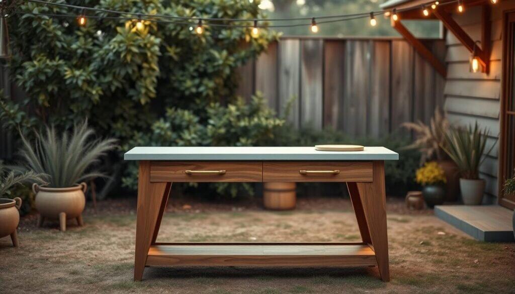 DIY fold-away serving station