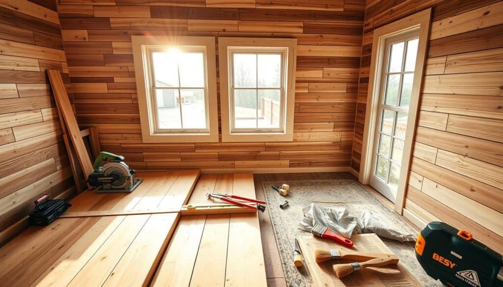 DIY shiplap installation