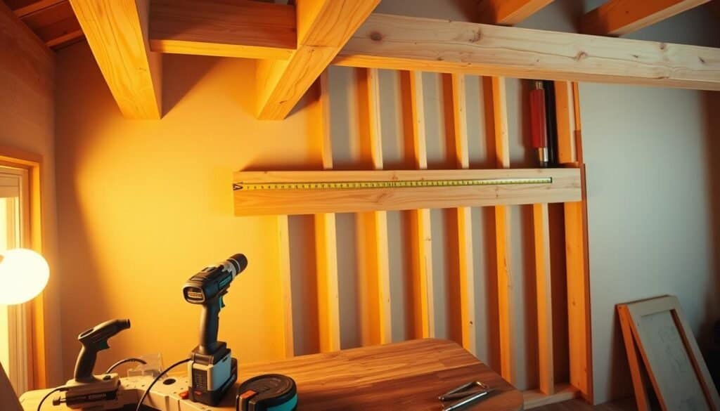 DIY wood beam installation