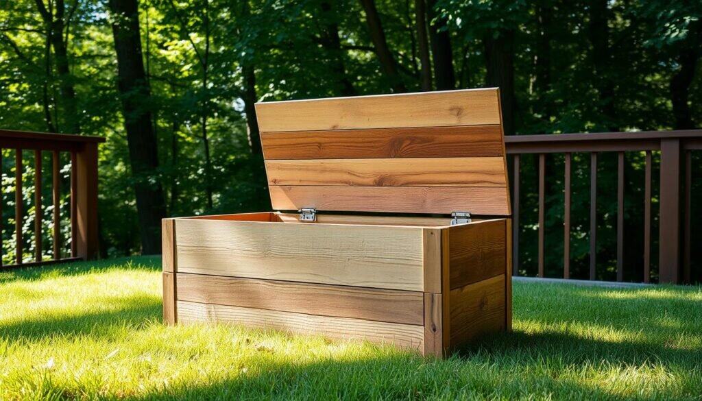 DIY wooden deck box
