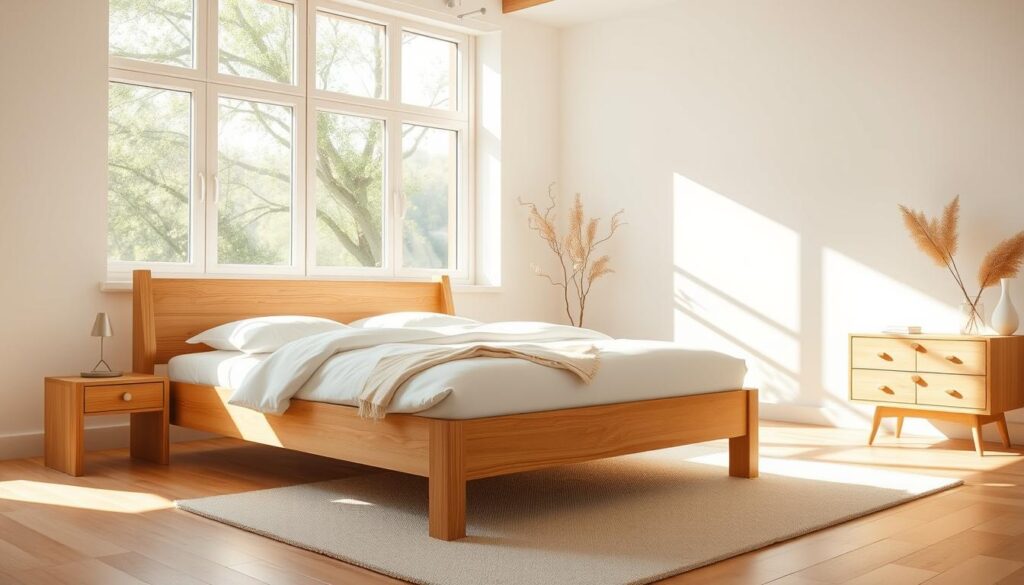 Light and Natural Wood Beds
