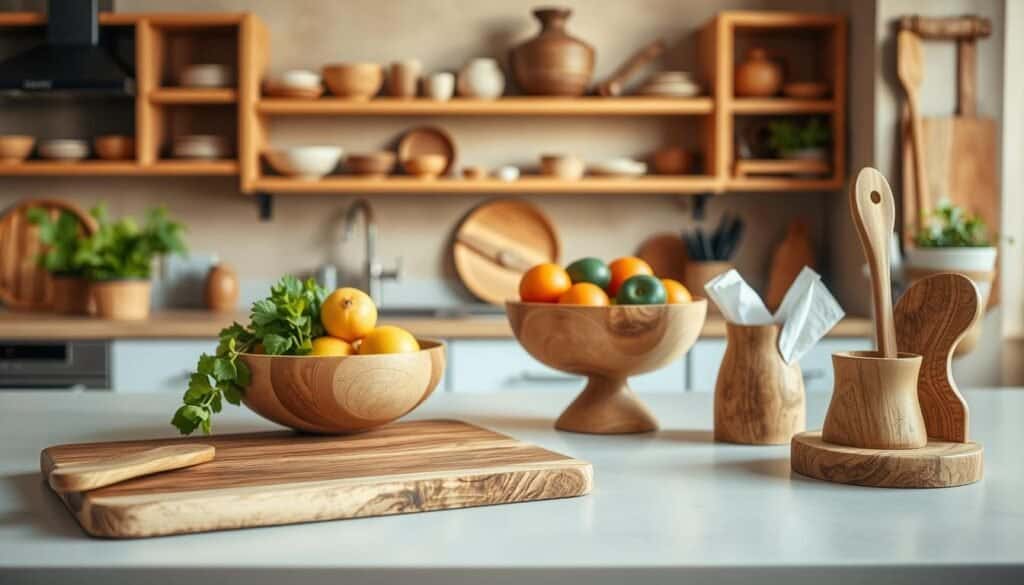 Wooden kitchen accents