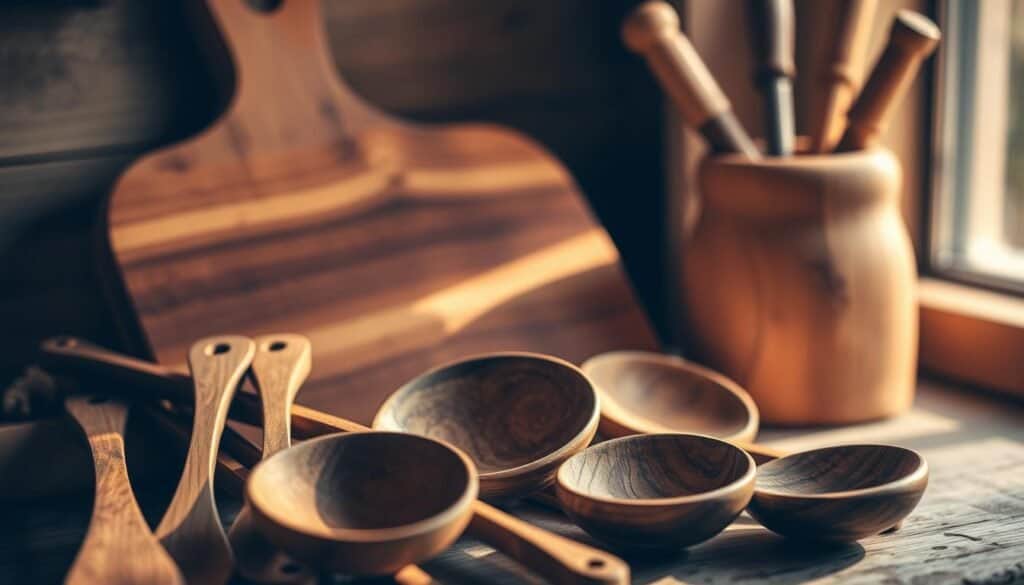 artisanal wooden kitchen items