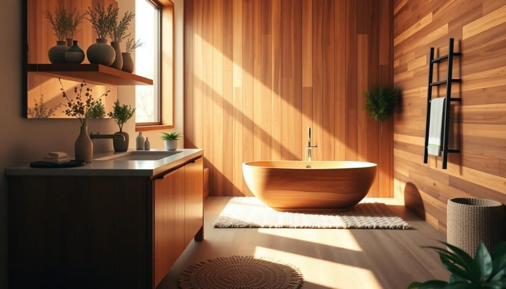 bathroom wood elements