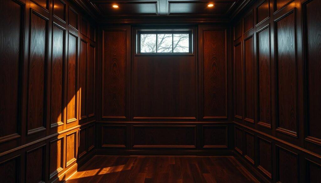 dark wood paneling